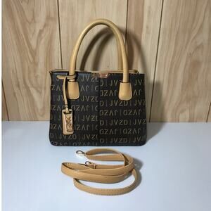 Faux Leather Bottom Studs Top Handle & Shoulder Handbag